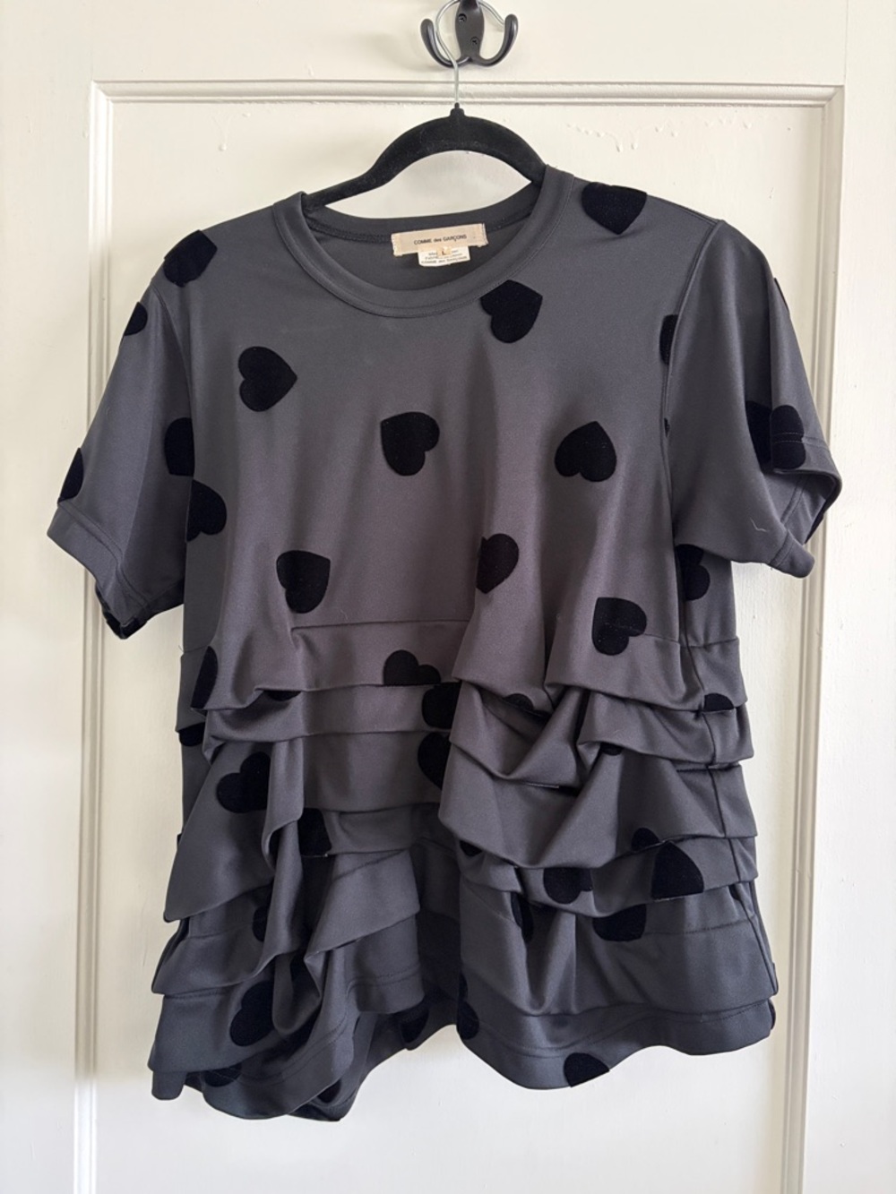 Comme des Garçons Black Ruffle Heart Tee